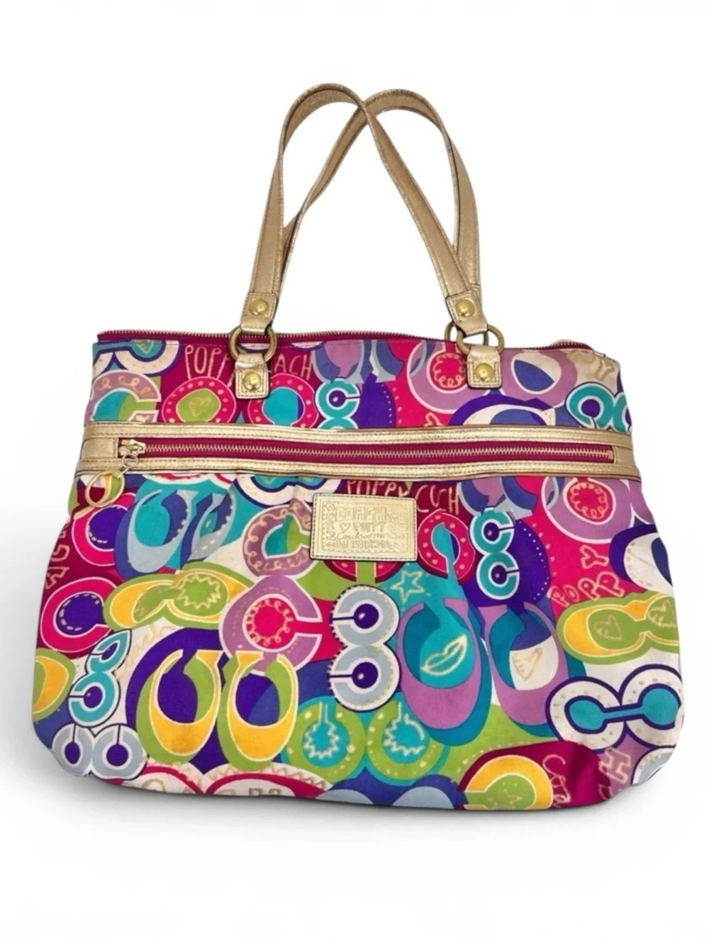 Coach Poppy Limited Edition Pop C Glam Tote Shoulder Bag